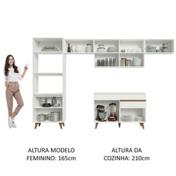 Armário de Cozinha Completa 330cm Branco Reims Madesa 01 - 5