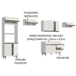 Armário de Cozinha Completa 330cm Branco Reims Madesa 01 - 4