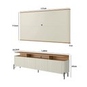Ver imagem 3 de Rack Portas Brise e Pés em Metal 180cm com Painel 100% Mdf Cor:louro e Luna com Preto