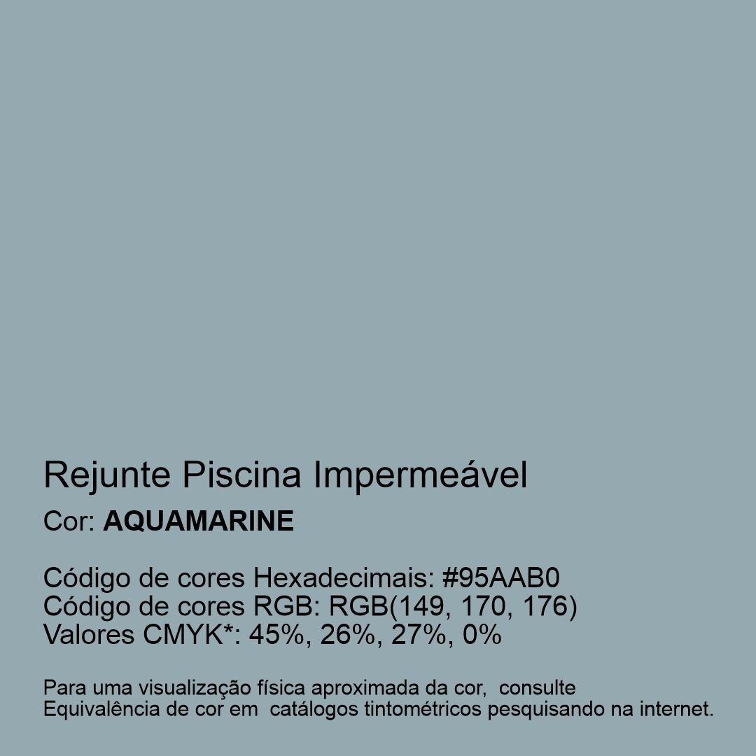 Rejunte Piscina Impermeável Cor Aquamarine 1kg - 2