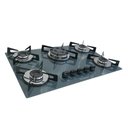 Ver imagem 2 de Fogão Cooktop Gás Chapa 5 Bocas Tripla Chama 127/220v Marmorizado Marmo Cinza