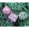 Kit 33 Peças Tubo Natalino Árvore de Natal Rosa e Prata 4cm - 2
