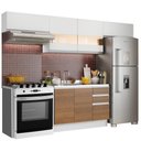 Ver imagem 3 de Armário de Cozinha Compacta 280cm Branco/Rustic/Branco Marina Madesa 01