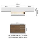 Ver imagem 4 de Armário de Cozinha Compacta 280cm Branco/Rustic/Branco Marina Madesa 01