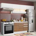 Ver imagem 1 de Armário de Cozinha Compacta 280cm Branco/Rustic/Branco Marina Madesa 01