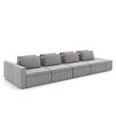 Ver imagem 2 de Sofá Ilha com Encosto e Almofadas Móveis Olimpo 505cm Modulado Veludo Cinza G45 - Gran Belo