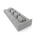 Ver imagem 5 de Sofá Ilha com Encosto e Almofadas Móveis Olimpo 505cm Modulado Veludo Cinza G45 - Gran Belo