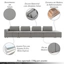 Ver imagem 3 de Sofá Ilha com Encosto e Almofadas Móveis Olimpo 505cm Modulado Veludo Cinza G45 - Gran Belo