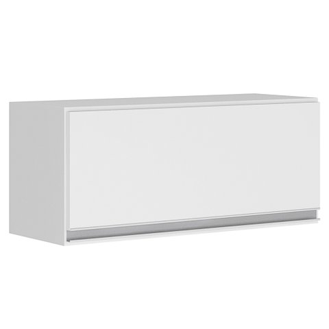 Armário Aéreo Multiuso Geladeira Lux 70cm 100% MDF 01 Porta Basculante Branco - Desk Design Aéreo Ge