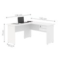 Ver imagem 2 de Mesa em L com Gaveteiro Carper Moderno 2 Gavetas MDP 143cm Branco Plata Móveis