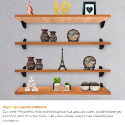 Kit Jogo 4 Prateleiras De Parede Para Livro Decorativa Ávila MDF 60cm x 15cm Jade - 2