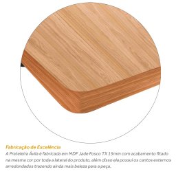 Kit Jogo 4 Prateleiras De Parede Para Livro Decorativa Ávila MDF 60cm x 15cm Jade - 3