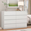 Ver imagem 5 de Cômoda Grande 8 Gavetas para Quarto Sinatra Branco