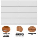 Ver imagem 3 de Cômoda Grande 8 Gavetas para Quarto Sinatra Branco