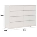 Ver imagem 2 de Cômoda Grande 8 Gavetas para Quarto Sinatra Branco