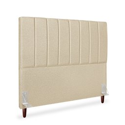 Cabeceira Estofada Queen Carla 160 Cm Linho Bege com Frames - 2