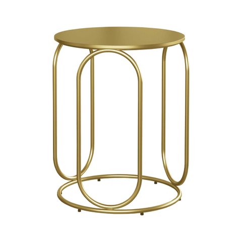 Base Mesa Omega Aço Carbono para Tampo Madeira ou Vidro Dourado