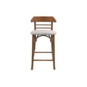 Ver imagem 3 de Banqueta Média Theo Madeira Tauari Amêndoa Estofada Decorativa Studio Metal Madeira Banqueta Theo Ci