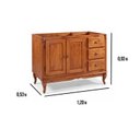Ver imagem 6 de Balcão para Pia 2 Pta 3 Gav Hanover com Pés Luis Xv 93x120x53cm (a X L X P) - Cor Imbuia Glazer