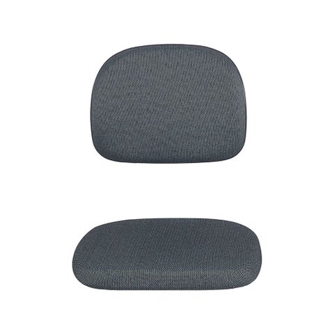 Kit Assento e Encosto Tapecado Conjunto Secretaria Ponta Caida para Cadeira de Escritorio Cinza Popm