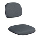 Ver imagem 2 de Kit Assento e Encosto Tapecado Conjunto Secretaria Ponta Caida para Cadeira de Escritorio Cinza Popm