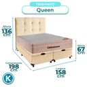 Ver imagem 2 de Cama + Bau Blindado e Colchão Ortobom Molas Ensacadas Queen - Airtech + Cabeceira