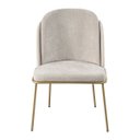 Ver imagem 2 de Cadeira Estofada com Encosto Curvo e Base em Aço Carbono – Luna Exclusiva Linho Lincoln Bege - Doura