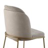 Cadeira Estofada com Encosto Curvo e Base em Aço Carbono – Luna Exclusiva Linho Lincoln Bege - Doura - 5