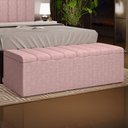 Ver imagem 1 de Calçadeira Recamier Baú para Cama de Casal King Dália 195x50 Cm W01 Linho Rosa - Lyam Decor