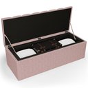 Ver imagem 7 de Calçadeira Recamier Baú para Cama de Casal King Dália 195x50 Cm W01 Linho Rosa - Lyam Decor