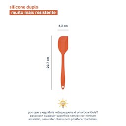 ESPÁTULA DE SILICONE DUPLO RETA PÃO DURO PEQUENA - OIKOS - 2