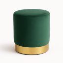 Ver imagem 2 de Puff com Rodapé Dourado Verde Veludo