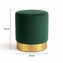 Ver imagem 2 de Puff com Rodapé Dourado Verde Veludo