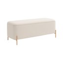 Ver imagem 1 de Puff Baú Bella 140cm Pés Alumínio Dourado Bouclé Off White - Sallar Home