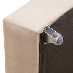Puff que Vira Cama Solteiro com Rodinha com Bau Decoração para Sala Quarto Apartamento Estofado:bege - 7