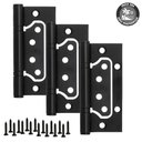 Ver imagem 7 de Dobradiça para Porta Raj 4 com Rolamento Sobrepor 40kg Preto Fosco Raj 3 Peças