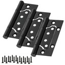 Ver imagem 1 de Dobradiça para Porta Raj 4 com Rolamento Sobrepor 40kg Preto Fosco Raj 3 Peças