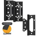 Ver imagem 6 de Dobradiça para Porta Raj 4 com Rolamento Sobrepor 40kg Preto Fosco Raj 3 Peças