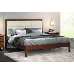 Cama Casal Estofada Captonê Madeira Maciça 1,60m - Lisboa - Móveis Montanhês - 1