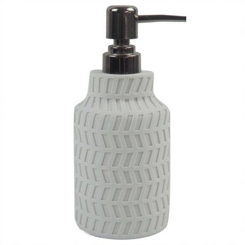 Porta Sabonete Liquido Branco em Resina 19,5cm PO0132 BTC