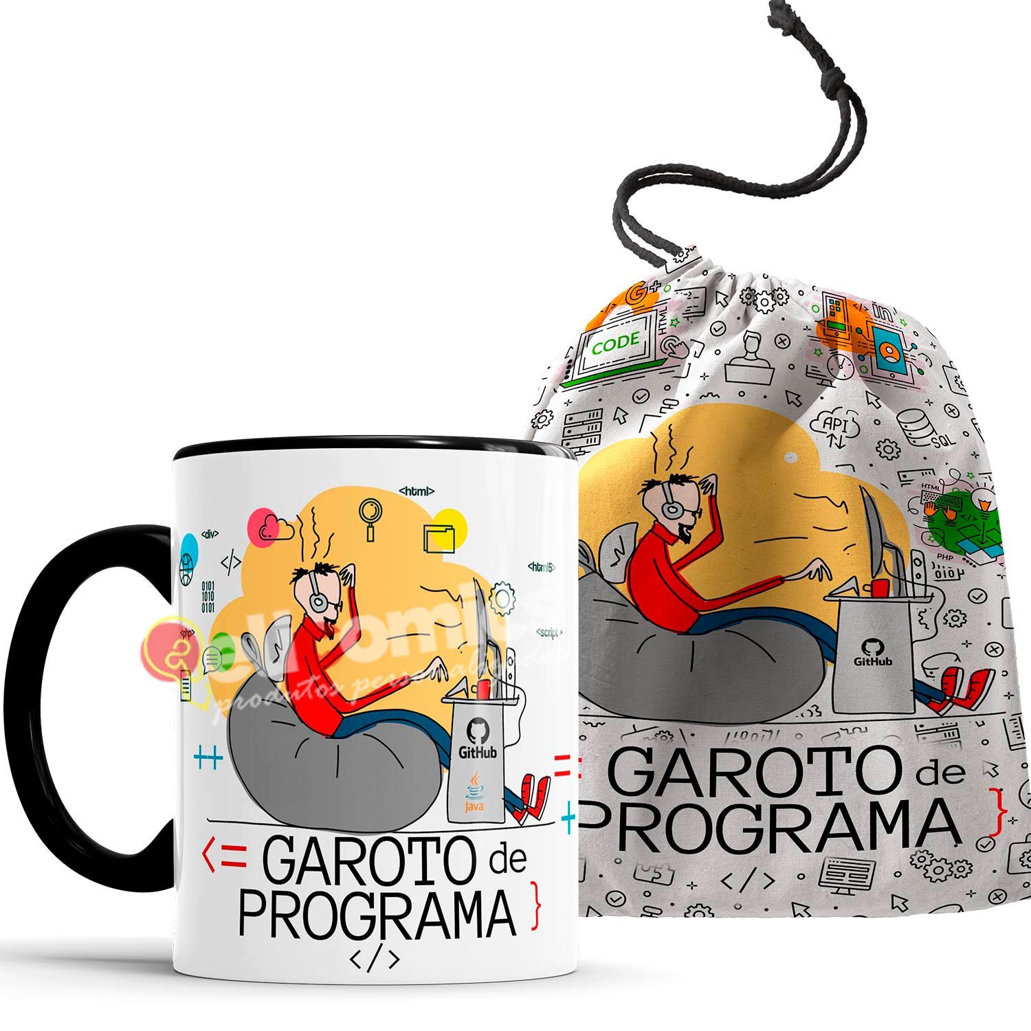 Caneca Garoto De Programa desenvolvedor com saquinho - 1