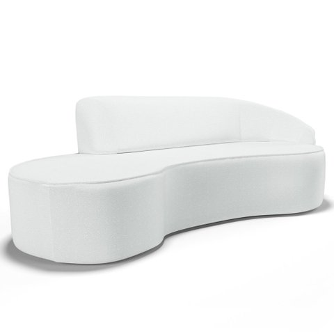 Sofá Living 4 Lugares 280cm Braço Direito Mozart D06 Sintético Branco - Mpozenato