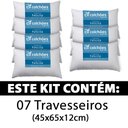 Ver imagem 2 de Kit 7 Travesseiro Fibra Siliconada Antialérgico 45x65cm Bf Colchões