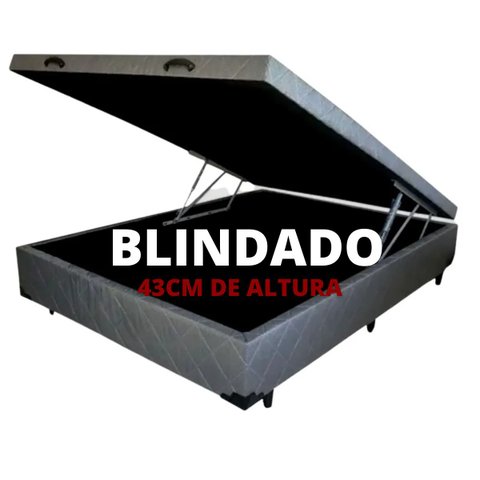 Cama Baú Casal Blindado Reforçado - 43cm de altura