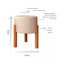Ver imagem 6 de Kit 2 Puff Thor Redondo Decorativo Pé Madeira Linho Bege