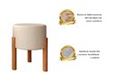 Ver imagem 7 de Kit 2 Puff Thor Redondo Decorativo Pé Madeira Linho Bege