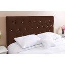 Ver imagem 1 de Cabeceira Solteiro 88 - Bello Box - Estilo Capitonê Suede Marrom com Strass