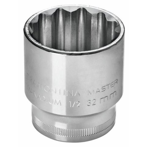 Soquete Estriado 8 Mm Encaixe 1/2" Tramontina em Aço
