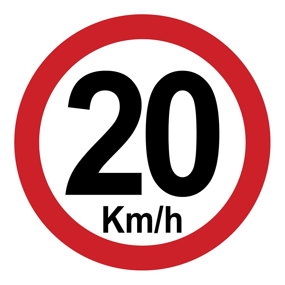 Placa Sinalização Velocidade Máxima 10km/h Redonda 45x45cm