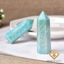 Ver imagem 2 de Ponta de Amazonita Torre Obelisco de Pedra Natural:azul